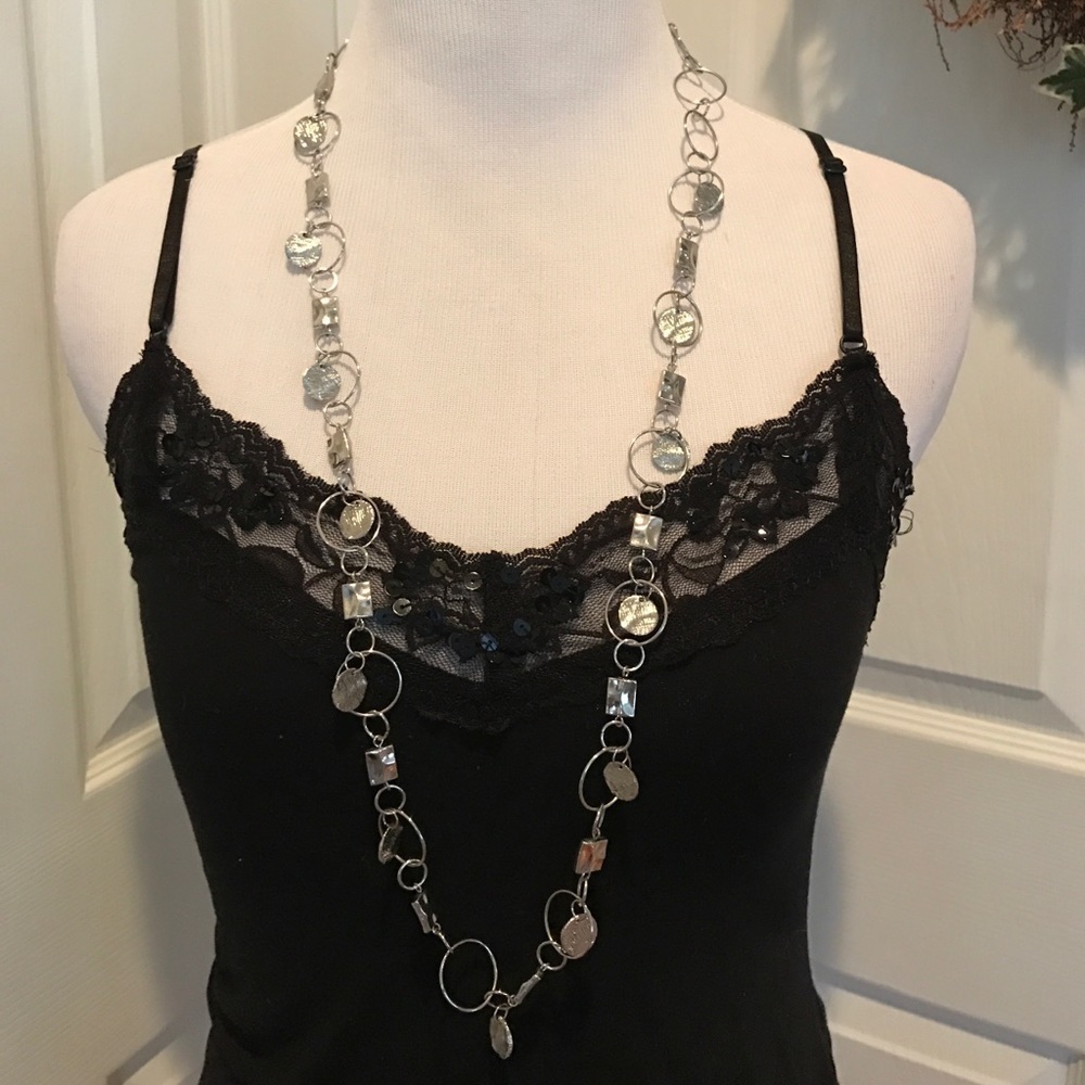 32 inch silver necklace, wear long or doubled up